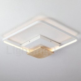 Dimmable White Square Wood Ceiling Light Ultrathin Ceiling Lamp Also Can Be Used As Wall Light