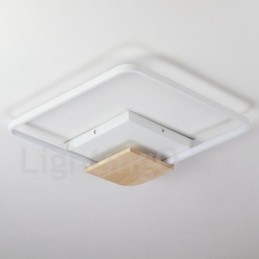 Dimmable White Square Wood Ceiling Light Ultrathin Ceiling Lamp Also Can Be Used As Wall Light