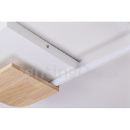 Dimmable White Square Wood Ceiling Light Ultrathin Ceiling Lamp Also Can Be Used As Wall Light