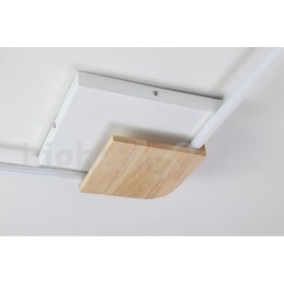 Dimmable White Square Wood Ceiling Light Ultrathin Ceiling Lamp Also Can Be Used As Wall Light