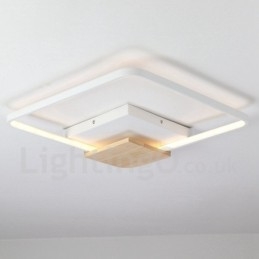 Dimmable White Square Wood Ceiling Light Ultrathin Ceiling Lamp Also Can Be Used As Wall Light