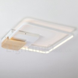 Dimmable White Square Wood Ceiling Light Ultrathin Ceiling Lamp Also Can Be Used As Wall Light