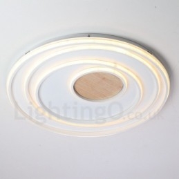 Dimmable White Rings Wood Ceiling Light Ultrathin Ceiling Lamp Also Can Be Used As Wall Light
