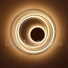 Dimmable White Rings Wood Ceiling Light Ultrathin Ceiling Lamp Also Can Be Used As Wall Light