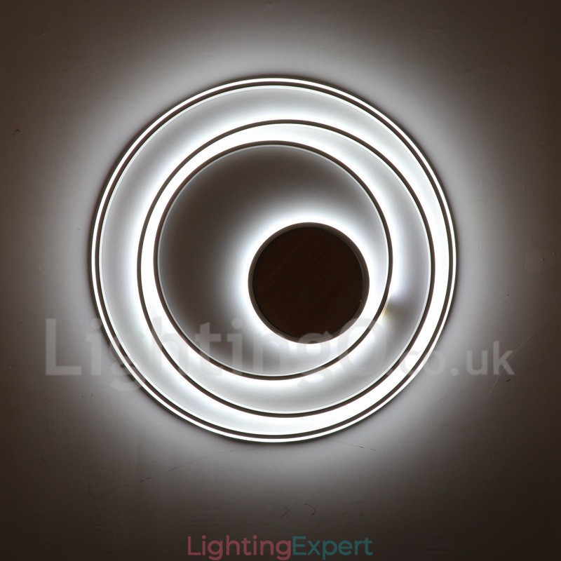 Dimmable White Rings Wood Ceiling Light Ultrathin Ceiling Lamp Also Can Be Used As Wall Light
