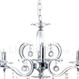 Chrome Elegant Crystal Candle Chandelier