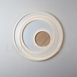 Dimmable White Rings Wood Ceiling Light Ultrathin Ceiling Lamp Also Can Be Used As Wall Light