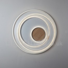 Dimmable White Rings Wood Ceiling Light Ultrathin Ceiling Lamp Also Can Be Used As Wall Light