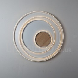Dimmable White Rings Wood Ceiling Light Ultrathin Ceiling Lamp Also Can Be Used As Wall Light