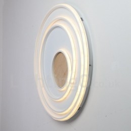 Dimmable White Rings Wood Ceiling Light Ultrathin Ceiling Lamp Also Can Be Used As Wall Light