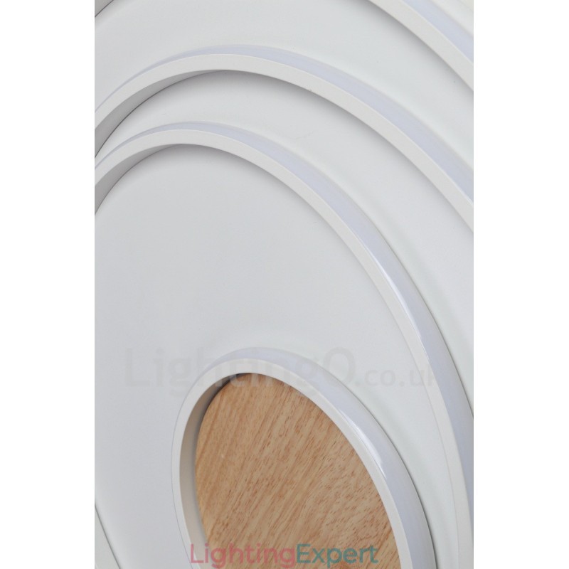 Dimmable White Rings Wood Ceiling Light Ultrathin Ceiling Lamp Also Can Be Used As Wall Light