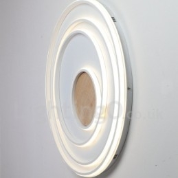 Dimmable White Rings Wood Ceiling Light Ultrathin Ceiling Lamp Also Can Be Used As Wall Light