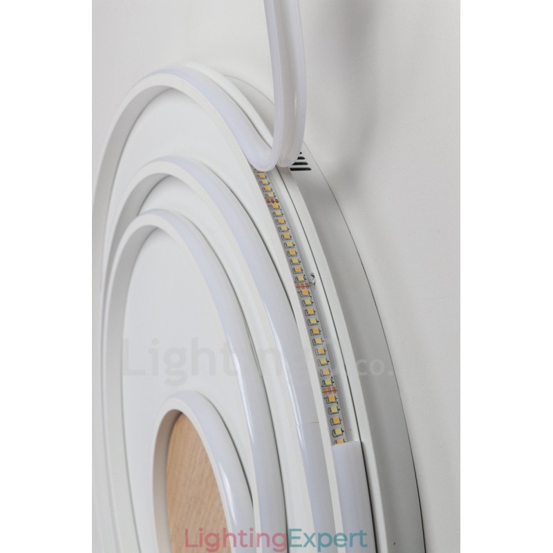 Dimmable White Rings Wood Ceiling Light Ultrathin Ceiling Lamp Also Can Be Used As Wall Light
