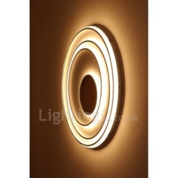 Dimmable White Rings Wood Ceiling Light Ultrathin Ceiling Lamp Also Can Be Used As Wall Light