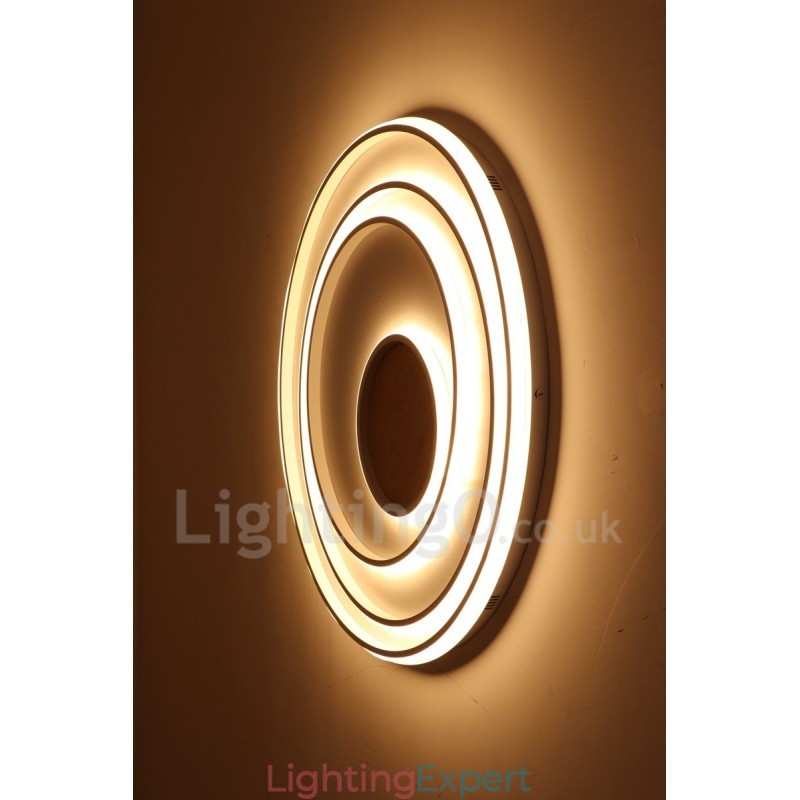 Dimmable White Rings Wood Ceiling Light Ultrathin Ceiling Lamp Also Can Be Used As Wall Light