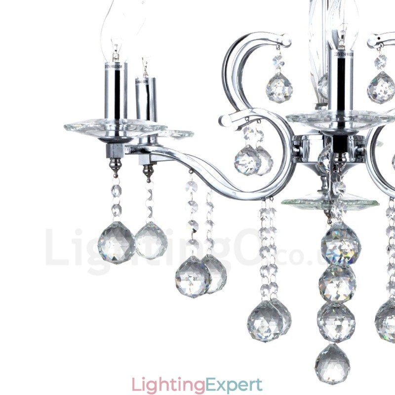 Chrome Elegant Crystal Candle Chandelier