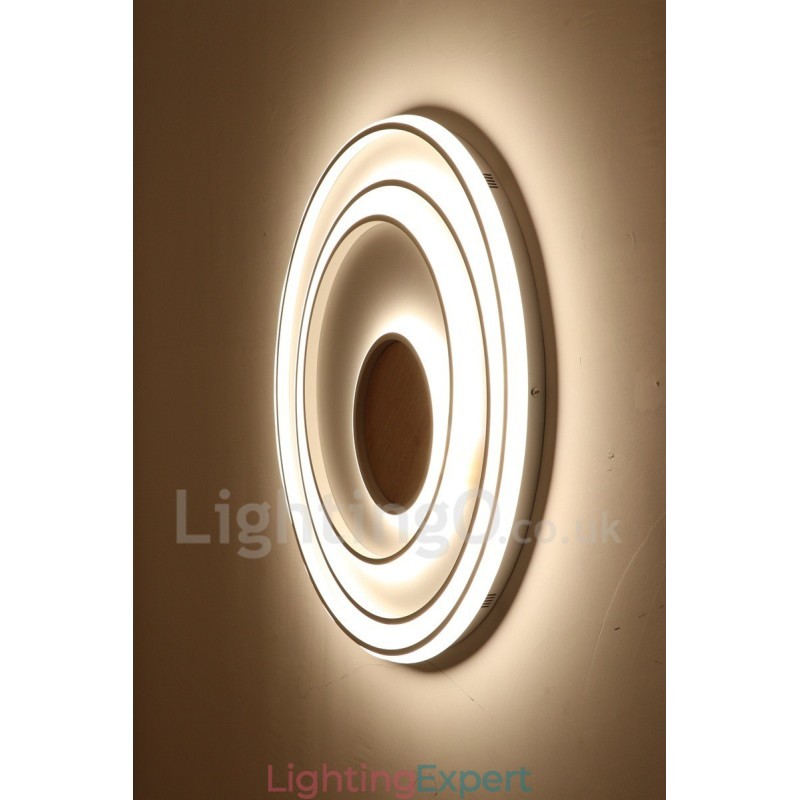 Dimmable White Rings Wood Ceiling Light Ultrathin Ceiling Lamp Also Can Be Used As Wall Light