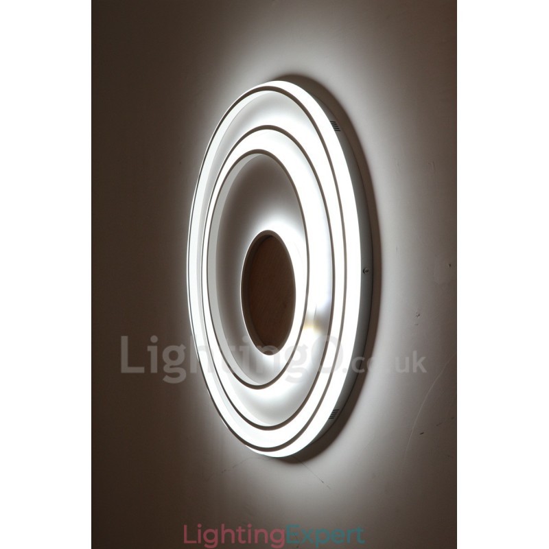 Dimmable White Rings Wood Ceiling Light Ultrathin Ceiling Lamp Also Can Be Used As Wall Light
