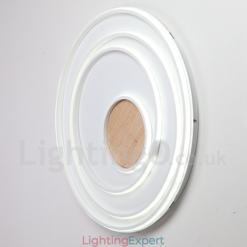 Dimmable White Rings Wood Ceiling Light Ultrathin Ceiling Lamp Also Can Be Used As Wall Light