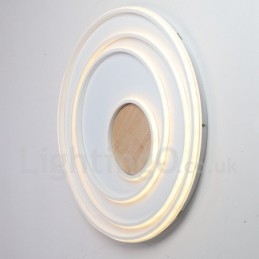 Dimmable White Rings Wood Ceiling Light Ultrathin Ceiling Lamp Also Can Be Used As Wall Light