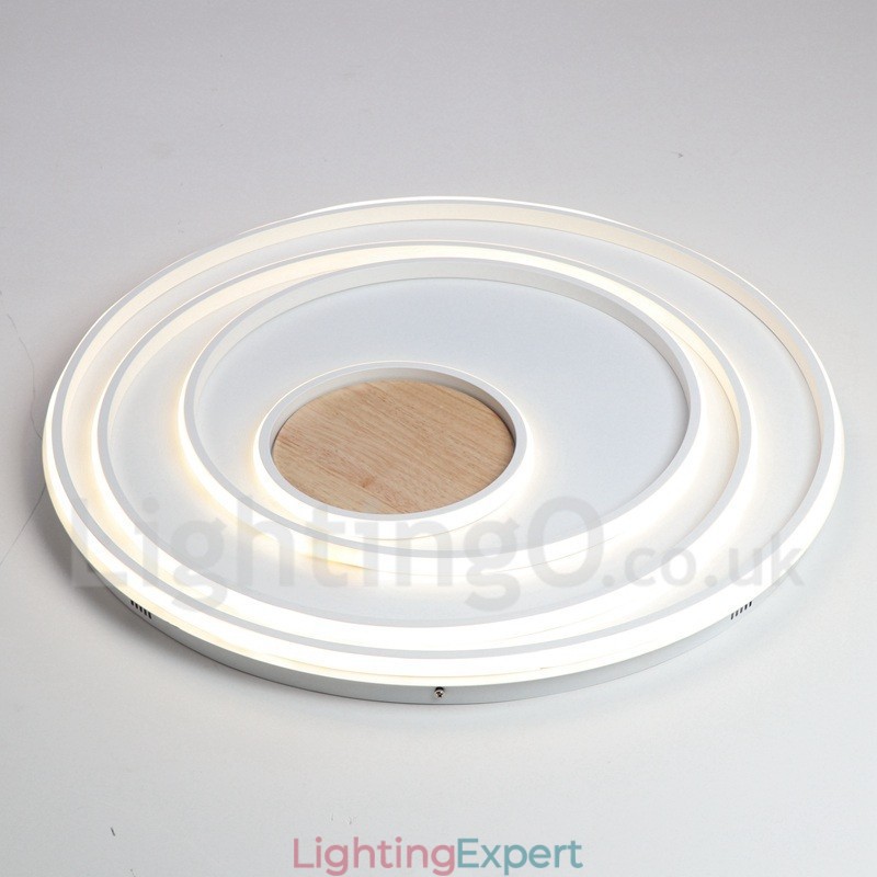Dimmable White Rings Wood Ceiling Light Ultrathin Ceiling Lamp Also Can Be Used As Wall Light