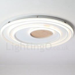 Dimmable White Rings Wood Ceiling Light Ultrathin Ceiling Lamp Also Can Be Used As Wall Light