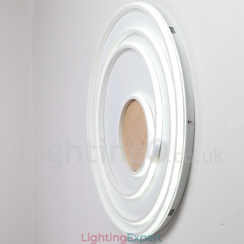 Dimmable White Rings Wood Ceiling Light Ultrathin Ceiling Lamp Also Can Be Used As Wall Light