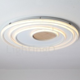 Dimmable White Rings Wood Ceiling Light Ultrathin Ceiling Lamp Also Can Be Used As Wall Light
