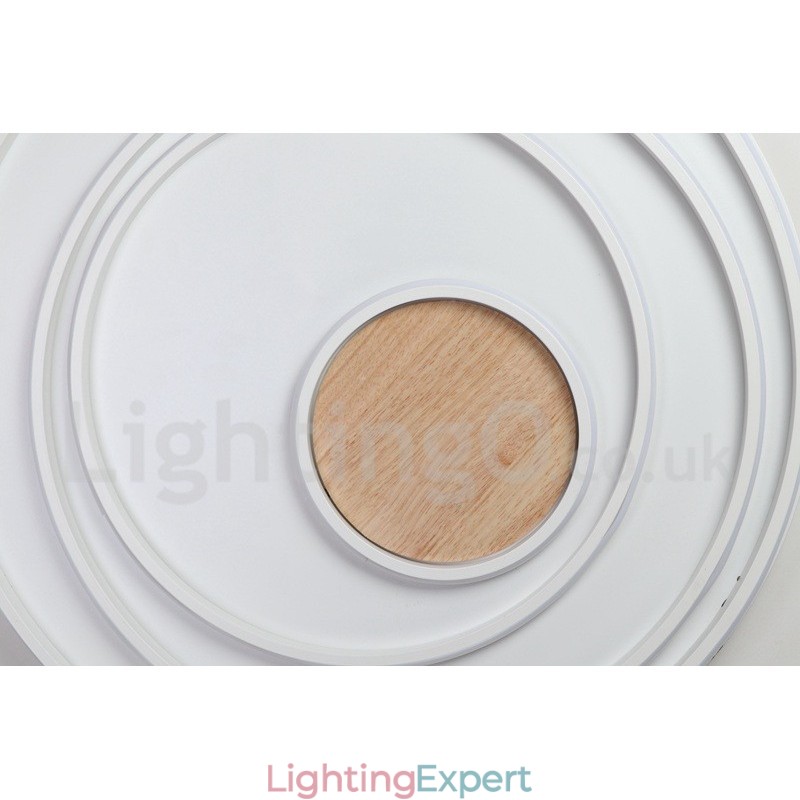 Dimmable White Rings Wood Ceiling Light Ultrathin Ceiling Lamp Also Can Be Used As Wall Light