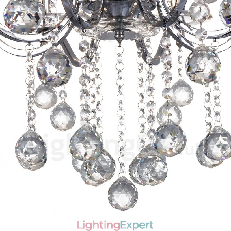 Chrome Elegant Crystal Candle Chandelier