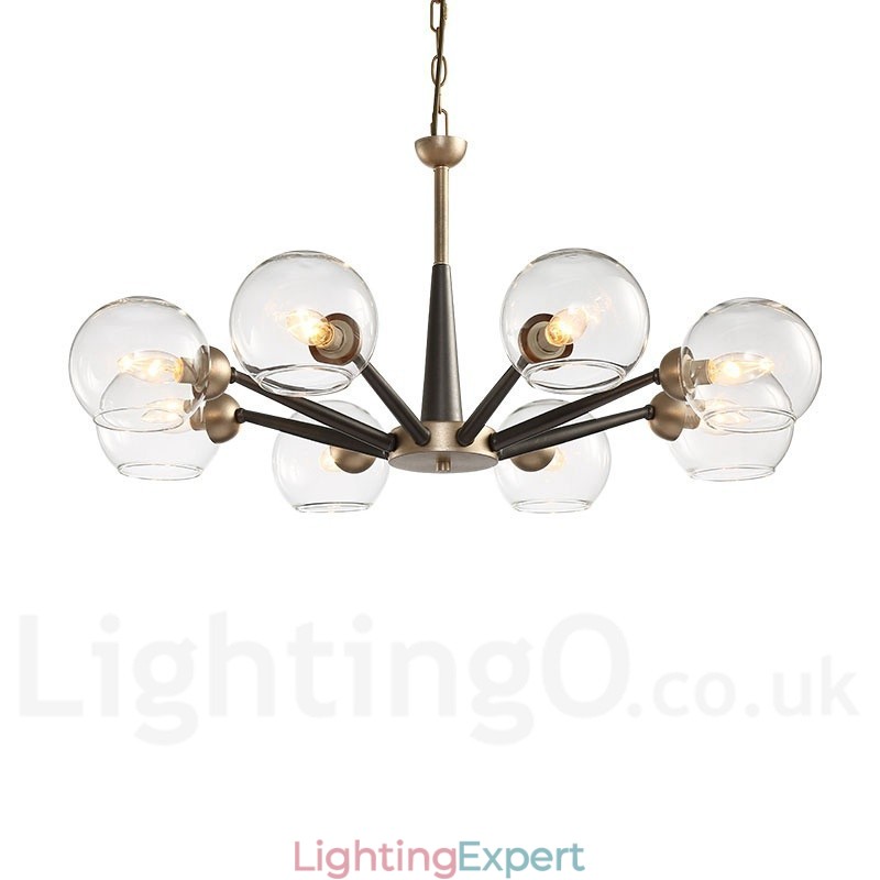 Retro Vintage Magic Bean Rustic Chandelier with Multi Colours Glass Shades