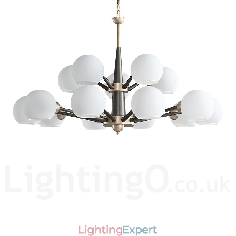 Retro Vintage Magic Bean Rustic Chandelier with Multi Colours Glass Shades