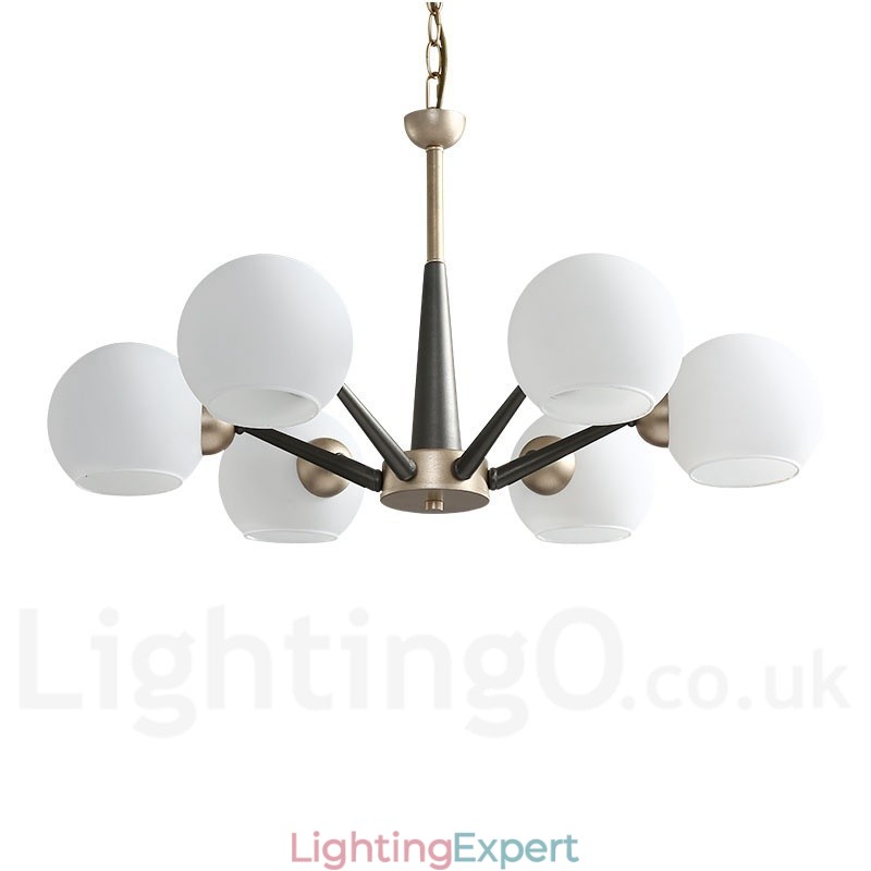 Retro Vintage Magic Bean Rustic Chandelier with Multi Colours Glass Shades