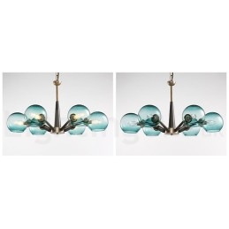 Retro Vintage Magic Bean Rustic Chandelier with Multi Colours Glass Shades