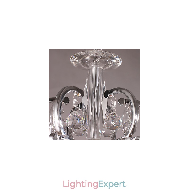 Chrome Elegant Crystal Candle Chandelier