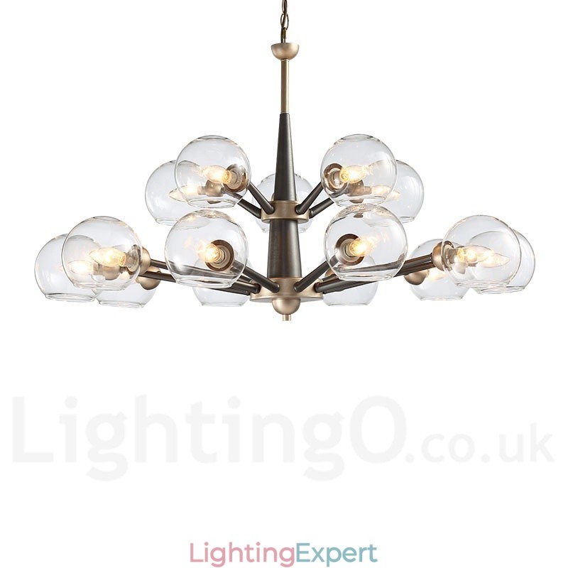 Retro Vintage Magic Bean Rustic Chandelier with Multi Colours Glass Shades