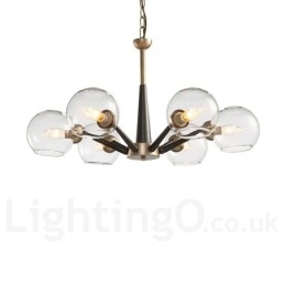 Retro Vintage Magic Bean Rustic Chandelier with Multi Colours Glass Shades