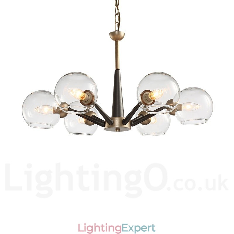 Retro Vintage Magic Bean Rustic Chandelier with Multi Colours Glass Shades
