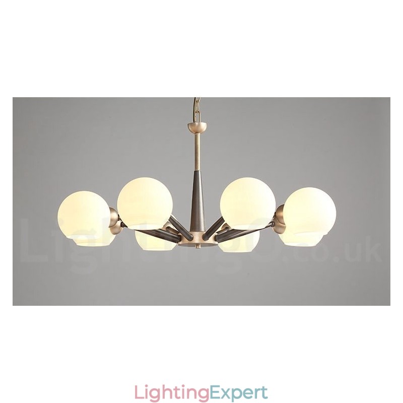 Retro Vintage Magic Bean Rustic Chandelier with Multi Colours Glass Shades