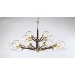 Retro Vintage Magic Bean Rustic Chandelier with Multi Colours Glass Shades
