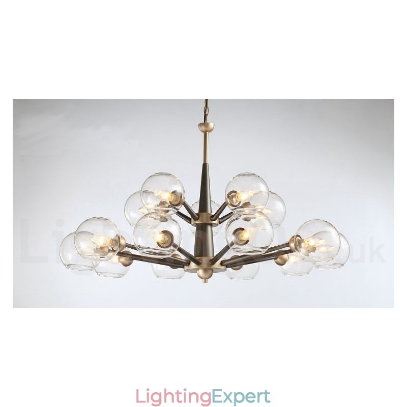 Retro Vintage Magic Bean Rustic Chandelier with Multi Colours Glass Shades