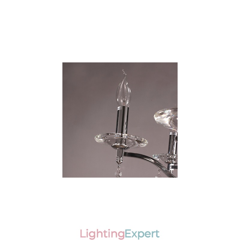 Chrome Elegant Crystal Candle Chandelier