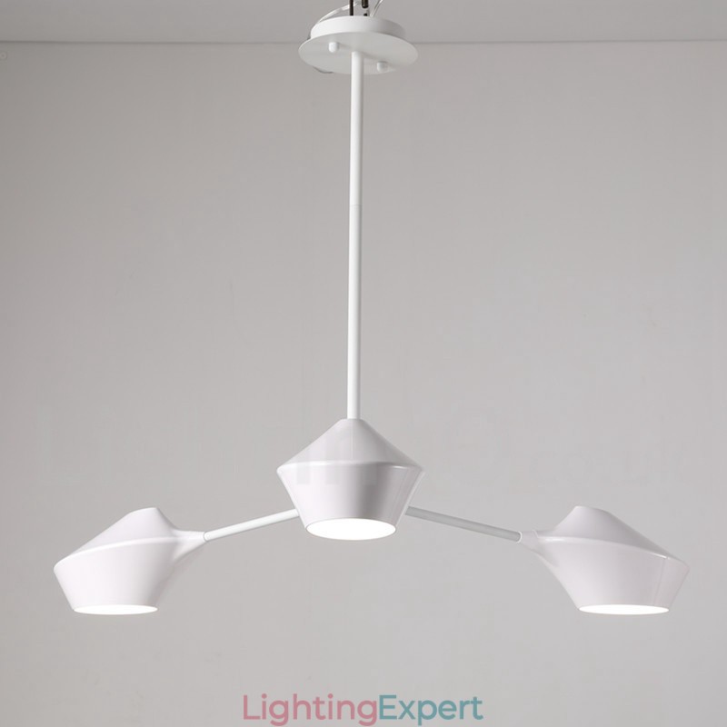Modern Contemporary Pipe Chandelier with White Black Acrylic Shades