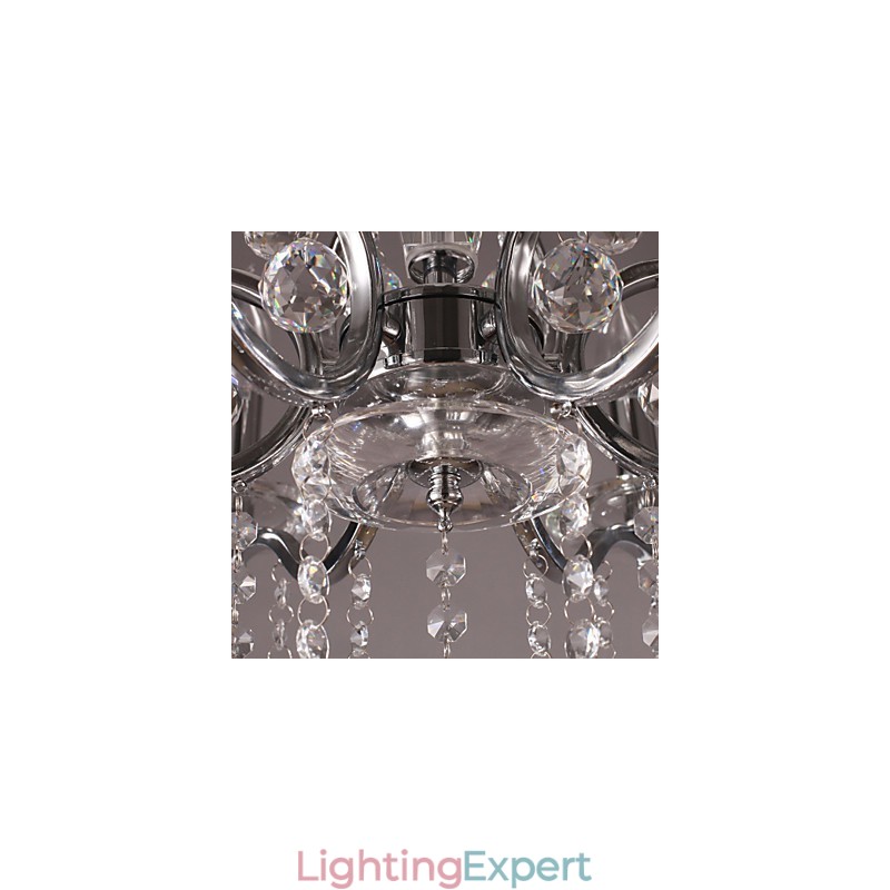 Chrome Elegant Crystal Candle Chandelier