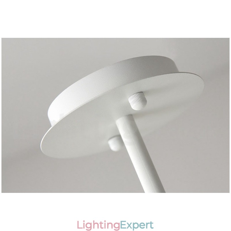 Modern Contemporary Pipe Chandelier with White Black Acrylic Shades