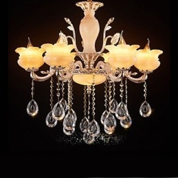 Jade Crystal Pendant lamp Candle Style Chandelier