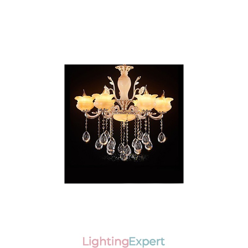 Jade Crystal Pendant lamp Candle Style Chandelier