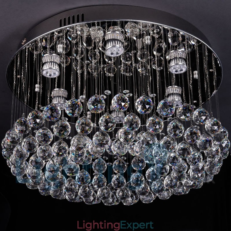 Modern K9 Crystal Round Flush Mount Ceiling Light
