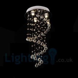 3 Light Modern K9 Crystal Round Flush Mount Ceiling Light