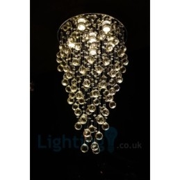 6 Light Modern K9 Crystal Round Flush Mount Ceiling Light